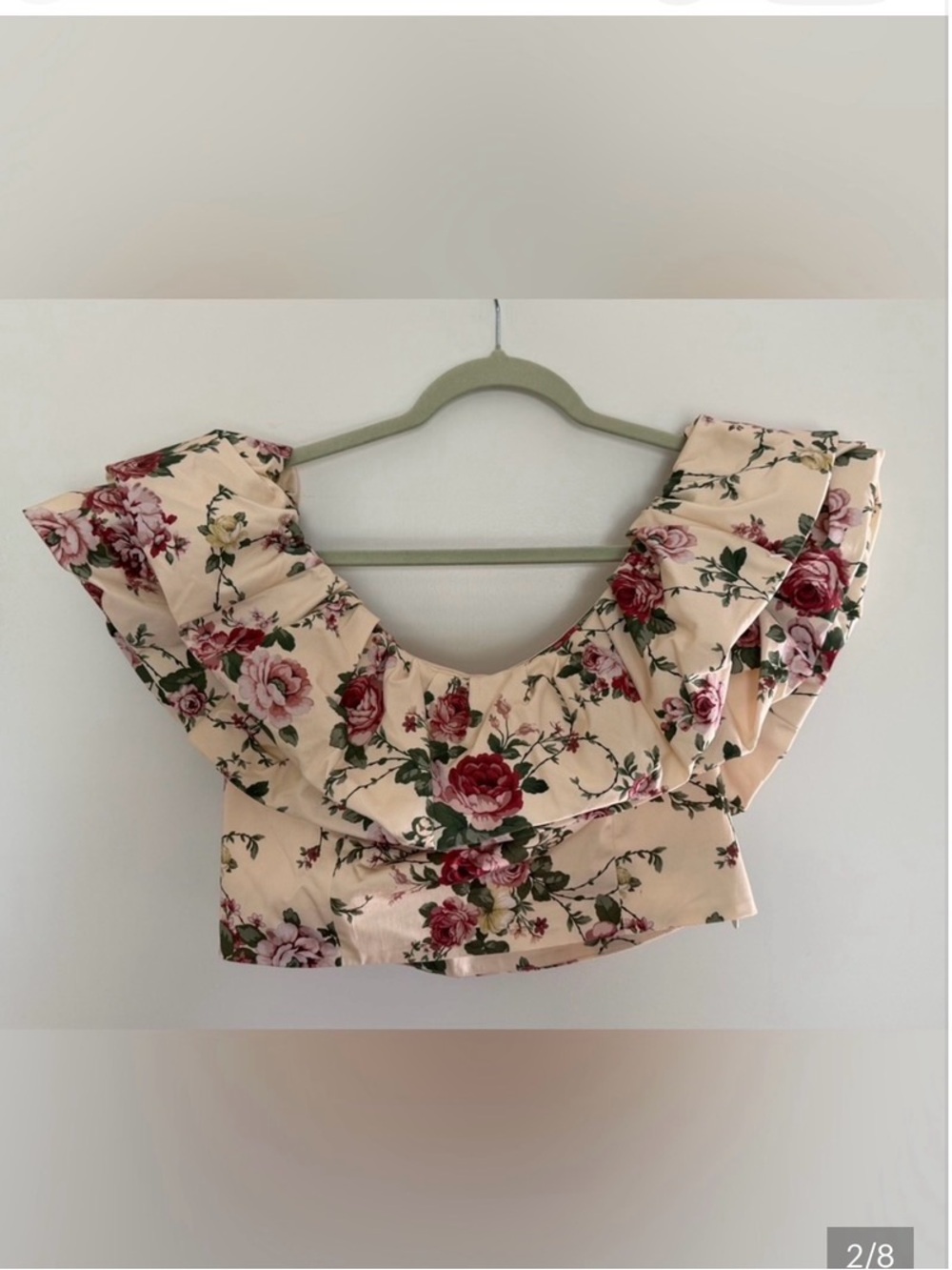 ANTONIO MELANI Cream Floral Maxi Dress with Pink Rose Print (2 piece set) - Picture 6 of 16
